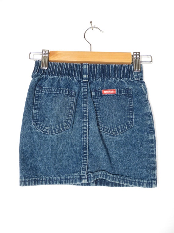 Vintage 80s/90s Girls Oshkosh Denim Mini Skirt Ma… - image 3