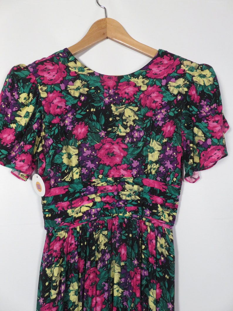 Vintage 80s/90s Spring Floral Dress Talla S/M imagen 3