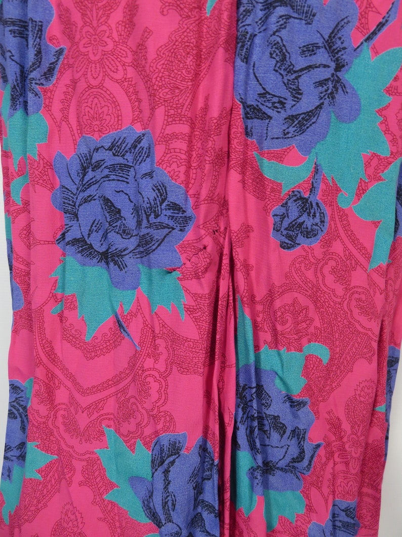 Vintage 80s Rose Print Secretary Dress Size S image 7