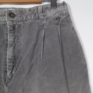 Vintage 90s Calvin Klein High Waist Pleat Front Slate Gray Corduroy Trouser Pants Size 27 x 25 Short image 3