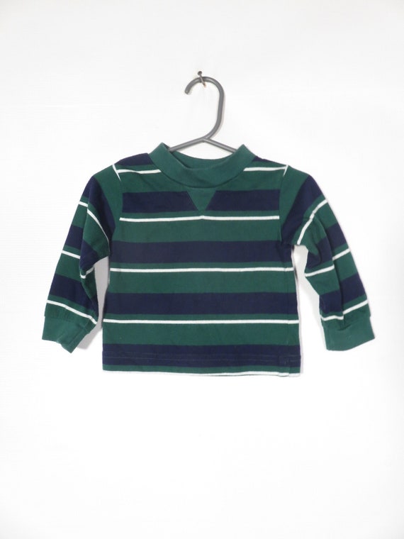 Vintage 90s Kids Long Sleeve Striped Tshirt Size … - image 1