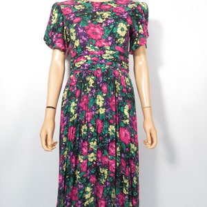 Vintage 80s/90s Spring Floral Dress Talla S/M imagen 9