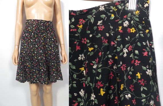 Vintage 90s Floral Lightweight Flowy Mini Skirt Made in USA Size 10 27 28 Waist Etsy