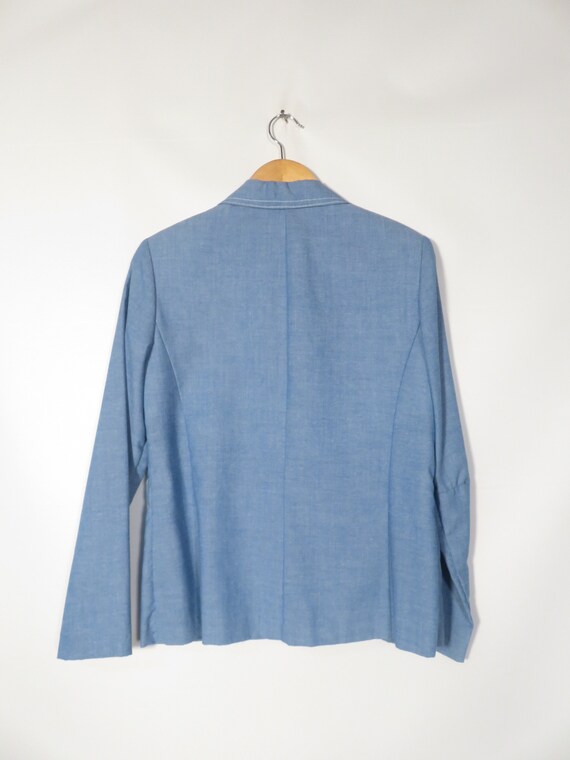 Vintage 70s/80s Chambray Lightweight 2 Button Spr… - image 5