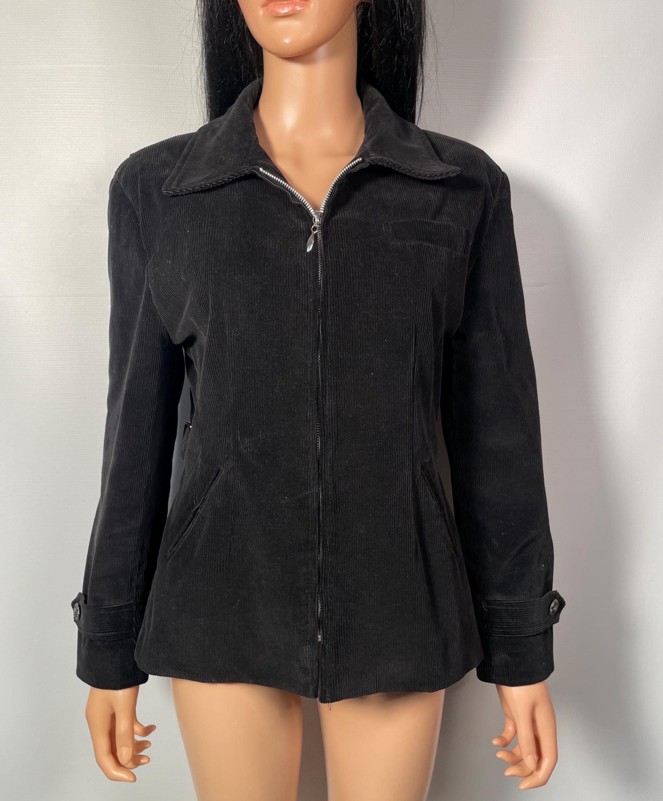 Vintage 80s/90s Black Corduroy Side Buckle Cinch Waist Mid