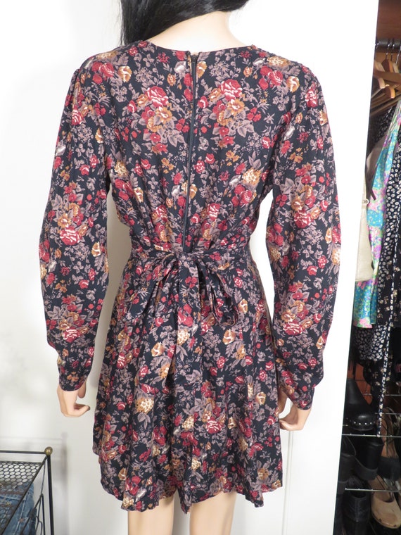 Vintage 90s Floral Long Sleeve Rayon Romper Size M - image 5