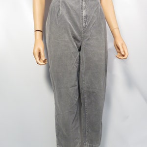 Vintage 90s Calvin Klein High Waist Pleat Front Slate Gray Corduroy Trouser Pants Size 27 x 25 Short image 10