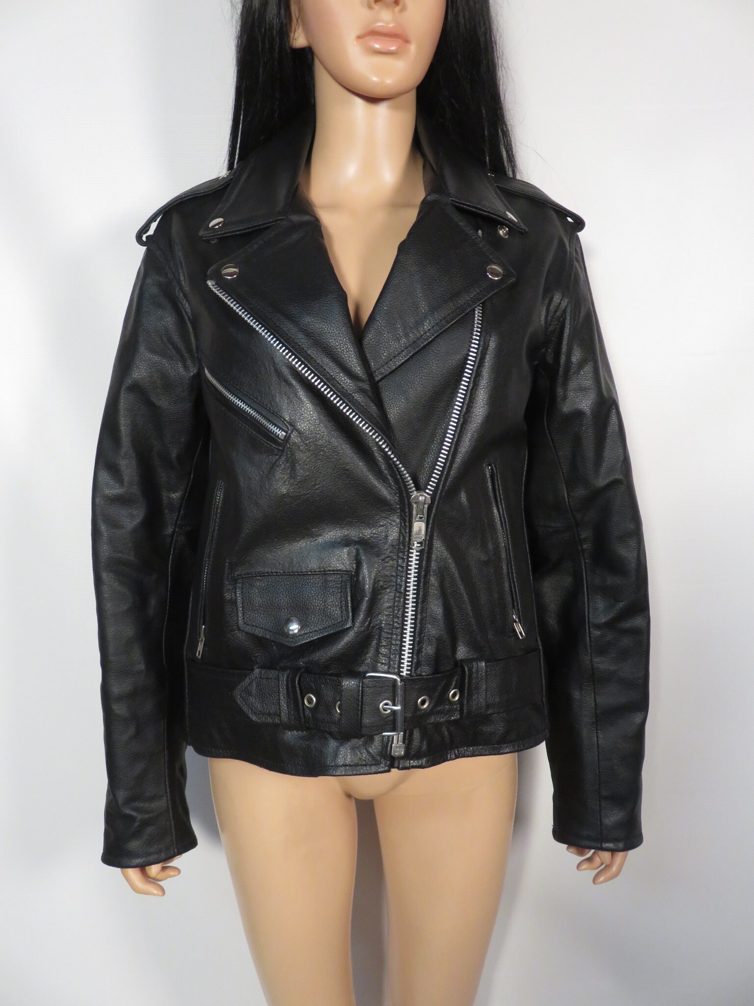 Vintage Classic Black Leather Motorcycle Jacket Size M - Etsy