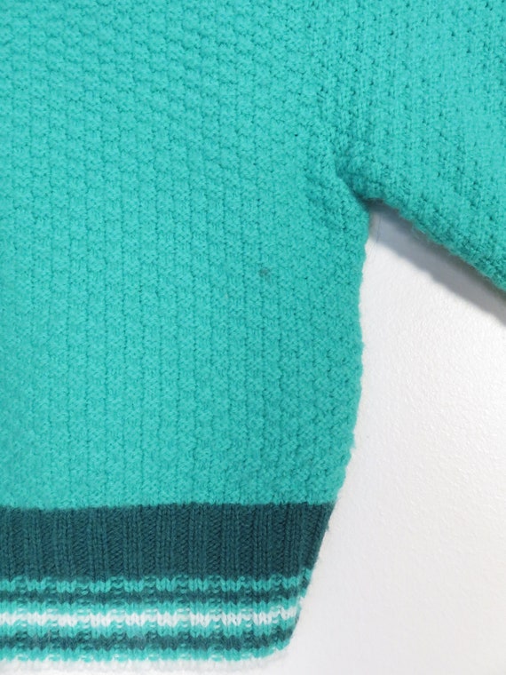 Vintage 70s/80s Wrangler Kids Mint Green Knit Swe… - image 4