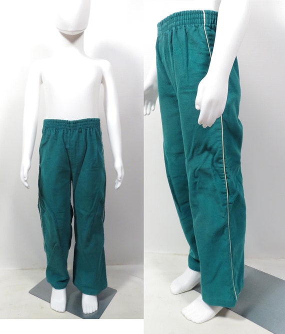 Vintage 70s/80s Kids Healthtex Teal Corduroy Pins… - image 1