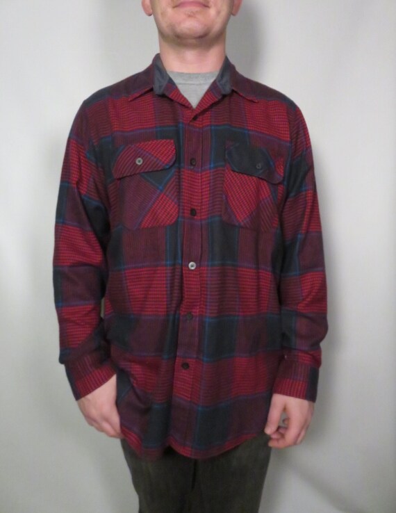 Vintage 80s/90s Plaid Flannel Size L - image 2