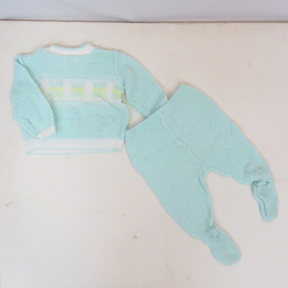 Vintage 70s/80s Baby Teddy Bear 2 Piece Knit Set … - image 6