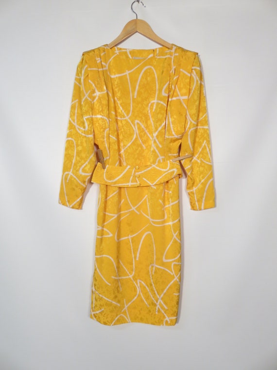 Vintage 80s Lightweight Squiggle Print Dress Size… - image 2