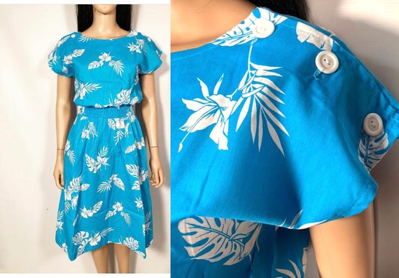 Vintage 70s Cotton Hawaiian Dress Size XS/S - image 1