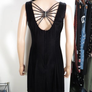 Vintage 90s Velvet Cage Back Mini Dress Size S image 4