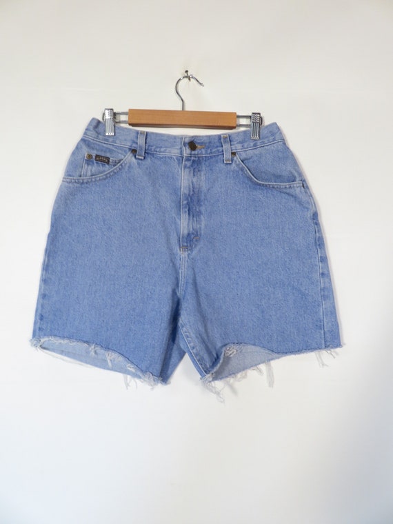 Vintage 90s High Waist Denim Cut Off Shorts Size … - image 2