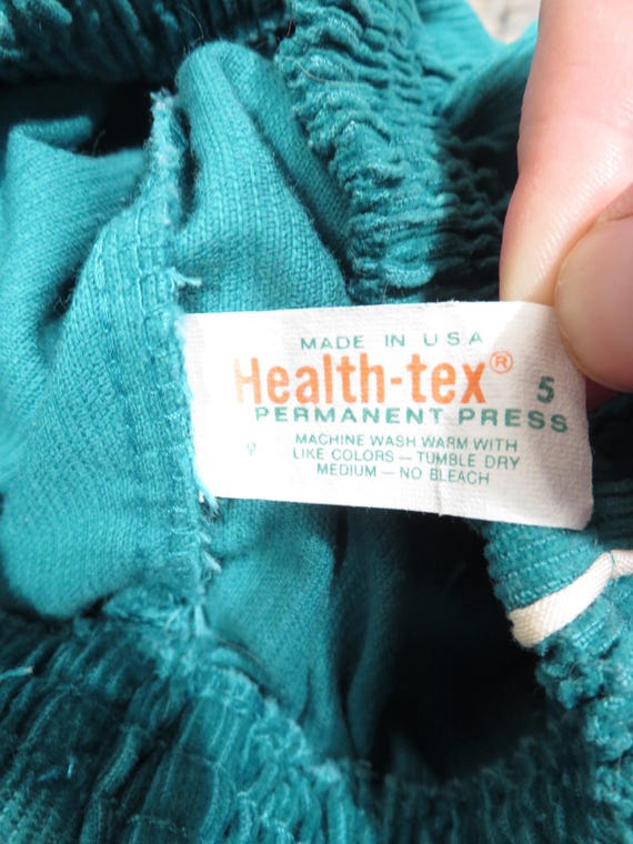 Vintage 70s/80s Kids Healthtex Teal Corduroy Pins… - image 8