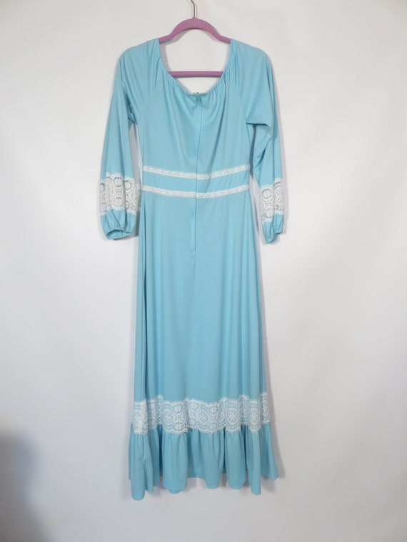 Vintage 70s Pastel Blue Gunne Sax Style Prairie M… - image 10