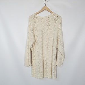 Vintage 90s Deadstock Cozy Ivory Cotton Sweater Dress Made In USA Size Up To L image 7