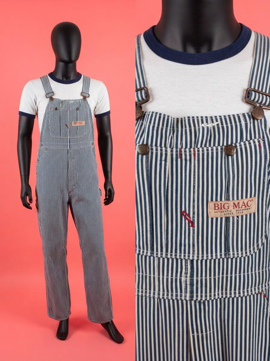 Vintage Big Mac Striped Overalls - Etsy