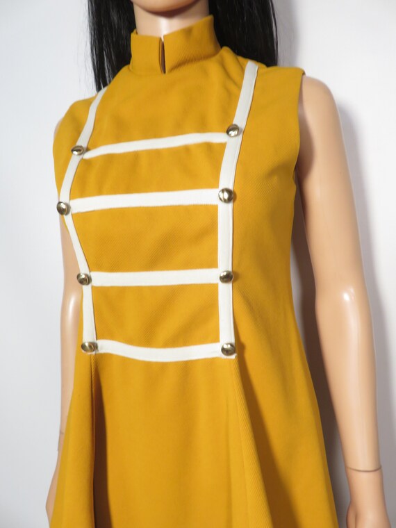 Vintage 70s Mustard Yellow Majorette Dress Size S - Gem