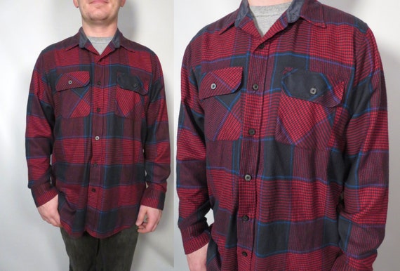 Vintage 80s/90s Plaid Flannel Size L - image 1