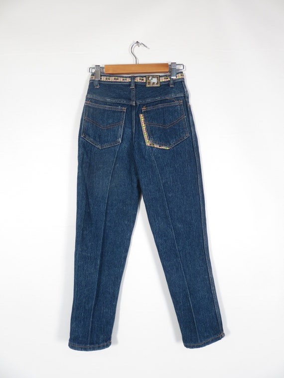 Vintage 80s/90s Girls High Waist Denim Tapered Le… - image 4