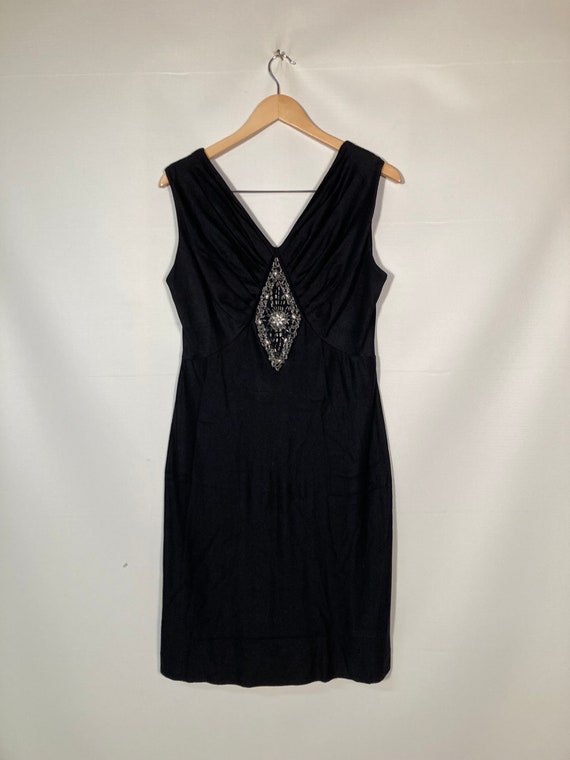 Vintage 70s Plus Size Black Beaded Diamond Party … - image 2