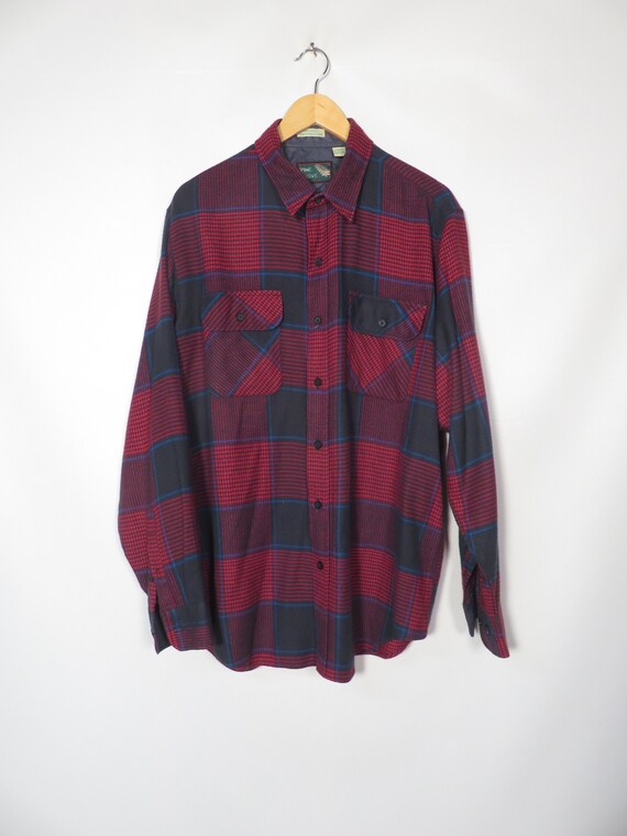 Vintage 80s/90s Plaid Flannel Size L - image 6