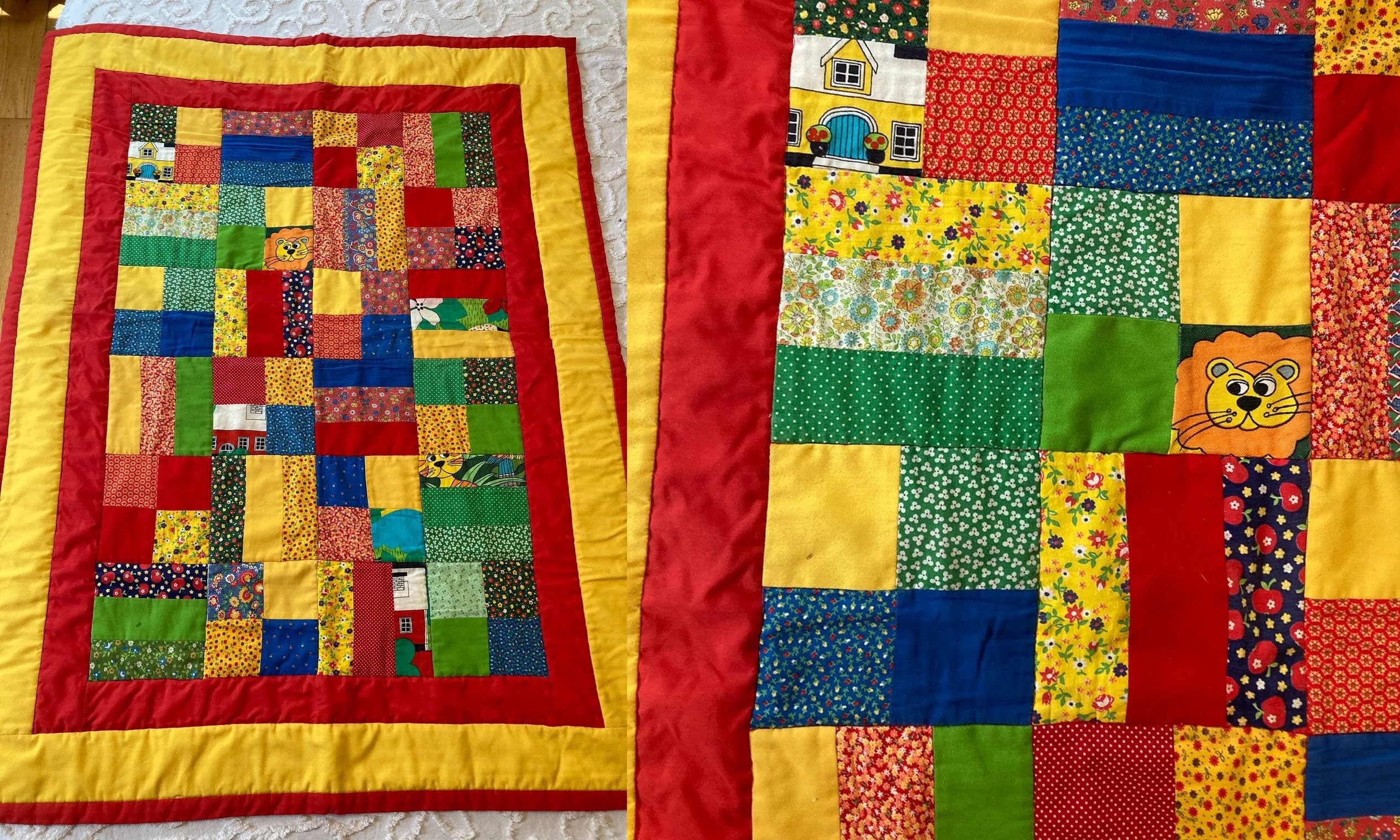 Vintage 70s Patchwork Quilt Baby Blanket Crib Quilt 47x36 - Etsy