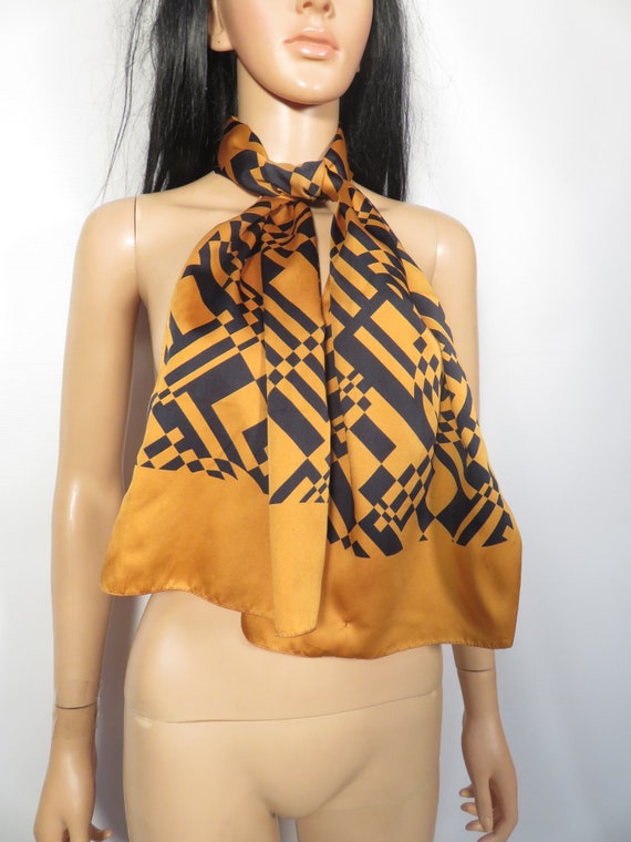 Vintage 60s/70s Oblong Op Art Made In Italy Scarf - image 8