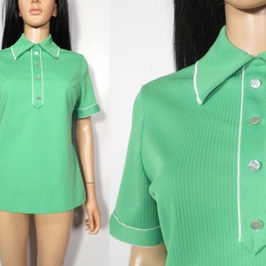 Vintage 60s/70s Mod Lime Green Top Size L