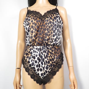 Vintage 80s Leopard Print Teddy Made In USA Size M