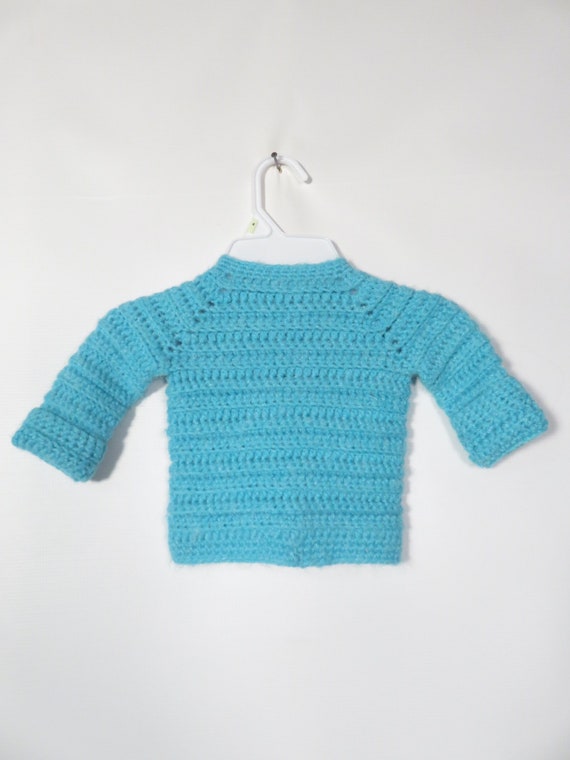 Vintage 70s Kids Hand Knit Super Soft Light Blue … - image 2
