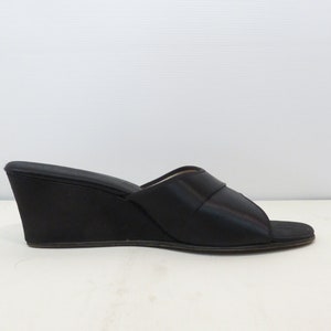 Vintage 50s/60s Black Satin Daniel Green Bed Slippers Size 7.5 image 6