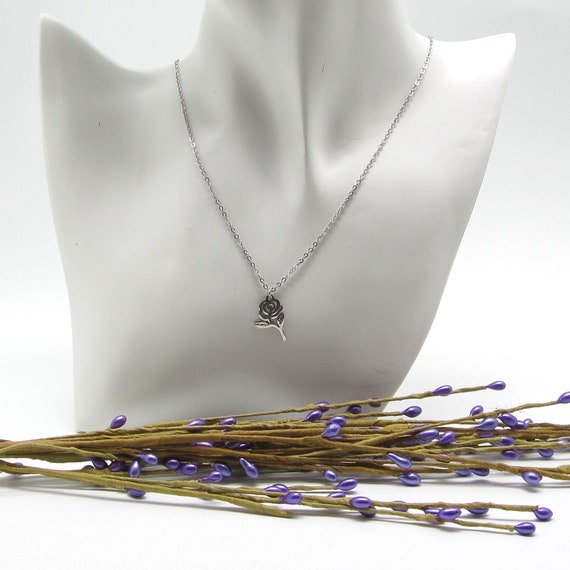 Minimalist Rose Stainless Steel Necklaces for Her Dainty Flower