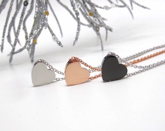 Minimalist Stainless Steel Heart Pendant Necklace for Women