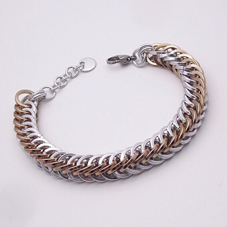 Half Persian 41 Chainmaille Bracelet Womans Chain Mail Bracelet - 