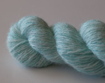 100 Yards - Sparkly Light Blue Upcycled Yarn