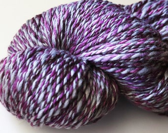 45 Yds Purple and Silver Handspun Yarn