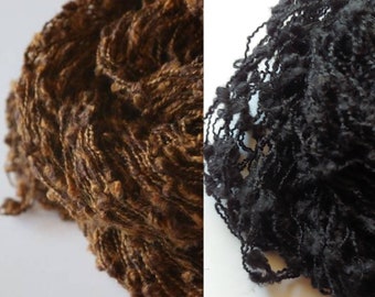 60 Yards - Brown/Black Textured Upcycled Yarn