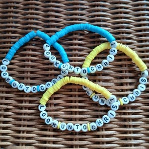 Look Unto Christ clay bead bracelet