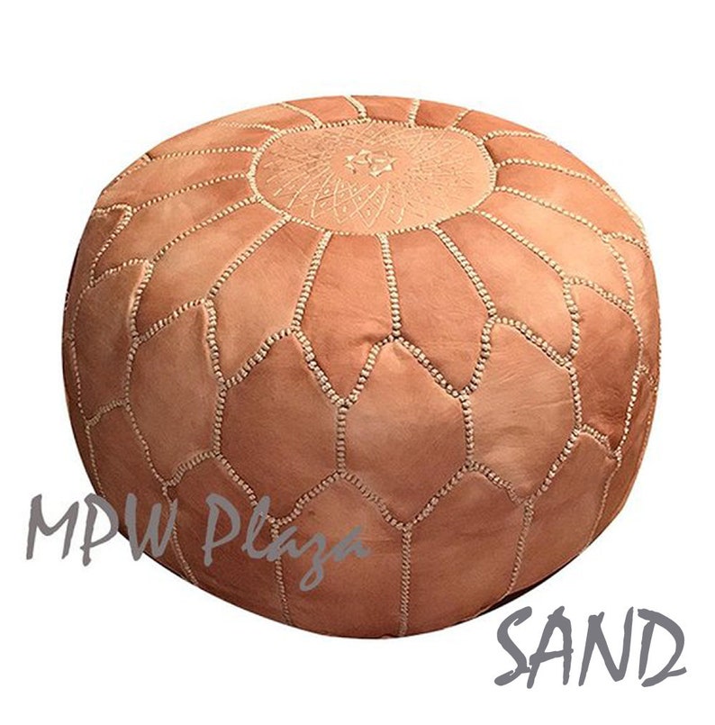Arch Shell Pouf by MPW Plaza 14 x 20 and 17 x 27 Moroccan Leather Pouf Ottoman choice Stuffed or Unstuffed