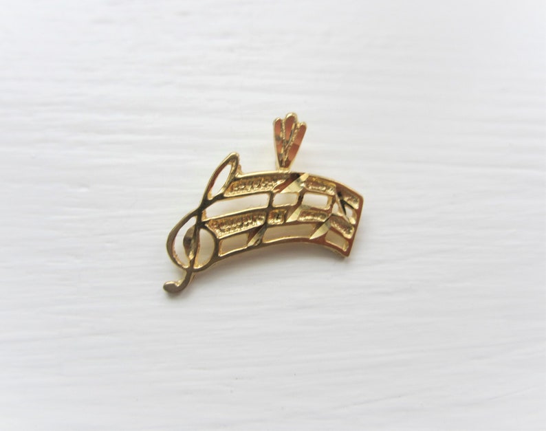 Treble Clef Music Note Charm Music Lover 10K Yellow Gold Music Charm