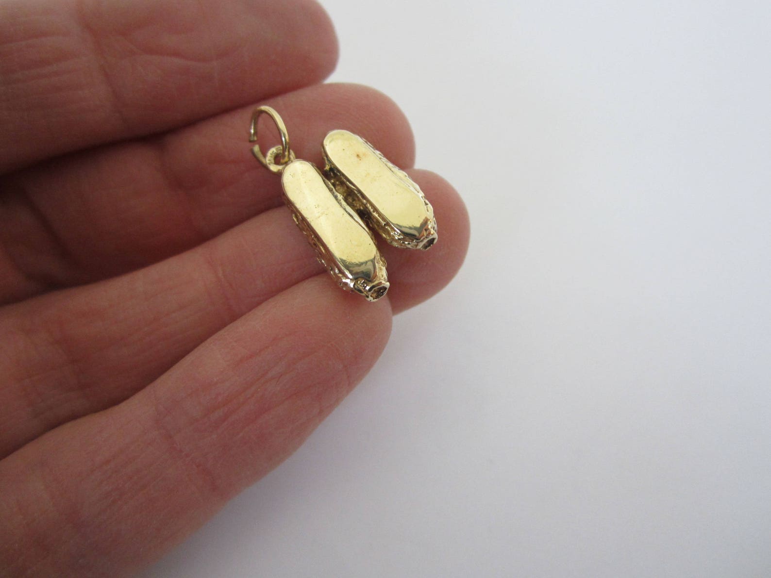 10k yellow gold ballet flat shoes, gold shoe charm, ladies flat shoe charm 10k yellow gold ballet flat shoes, gold shoe charm, ladies flat shoe charm
