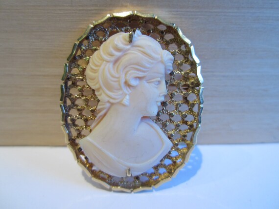 14k yellow gold shell cameo, Shell cameo, unique … - image 5