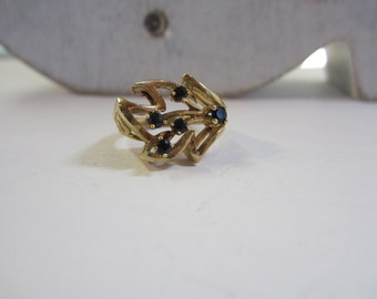 10K Yellow Gold Sapphire Ring, Sapphire Jewellery, Gold Sapphire Ring, September Birthstone