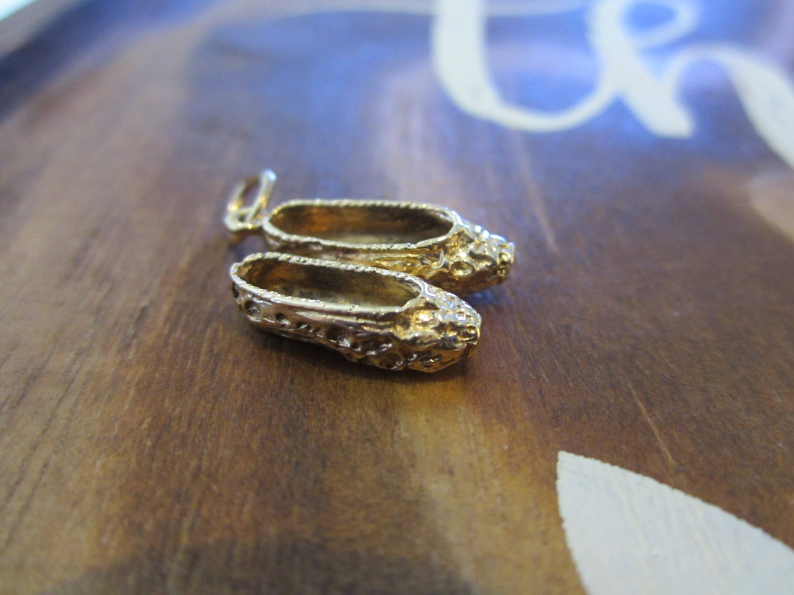 10k yellow gold ballet flat shoes, gold shoe charm, ladies flat shoe charm 10k yellow gold ballet flat shoes, gold shoe charm, ladies flat shoe charm