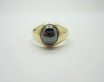 10K Yellow Gold Hemitite Men's ring