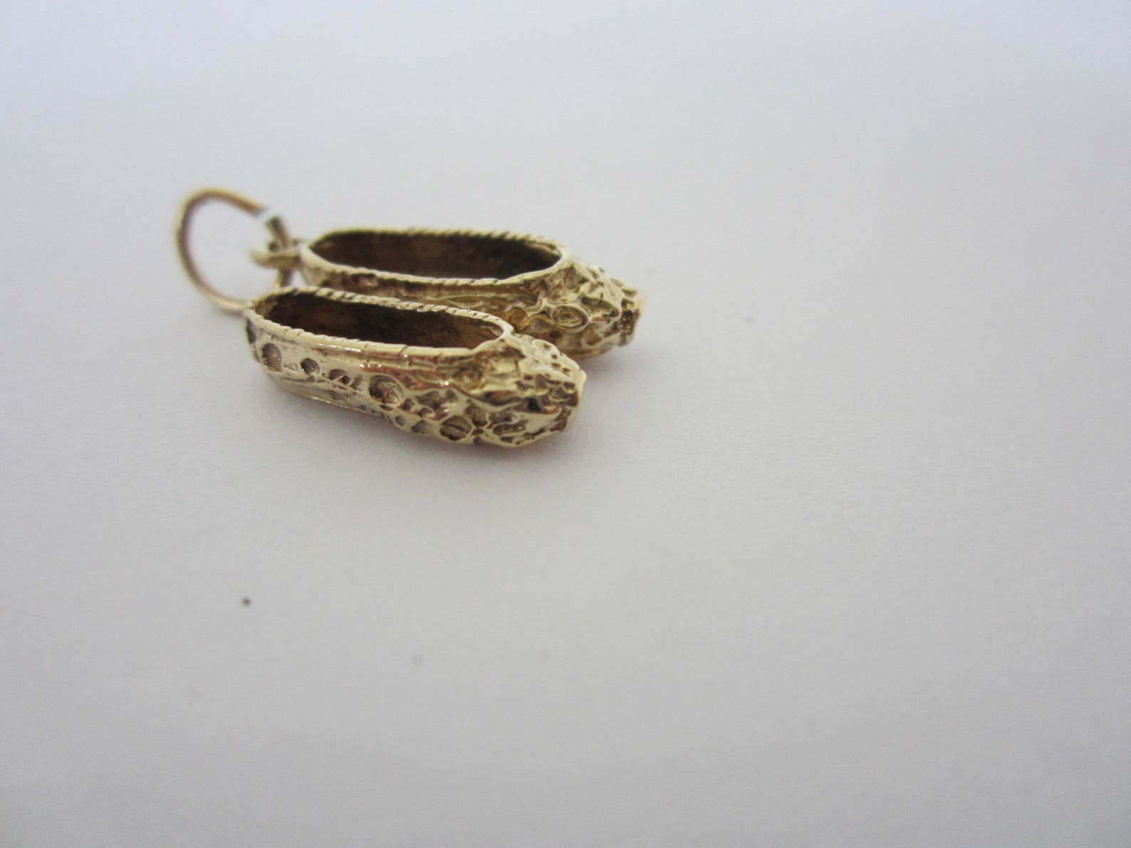 10k yellow gold ballet flat shoes, gold shoe charm, ladies flat shoe charm 10k yellow gold ballet flat shoes, gold shoe charm, ladies flat shoe charm